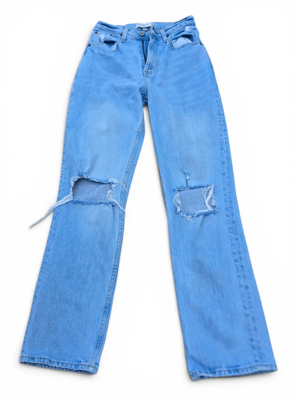 Abercrombie Curve Love 90s Straight Jeans Size 26 Distressed - Picture 6 of 6